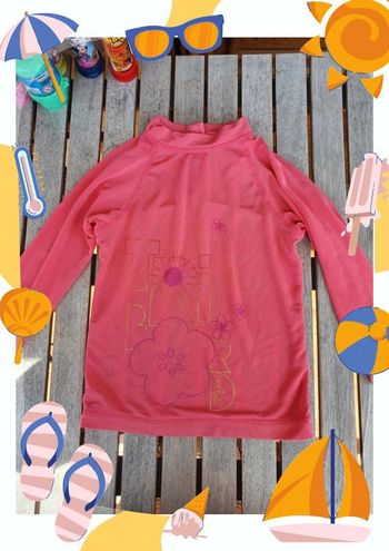 Tee shirt rose manches longues tribord decathlon fille taille 18 mois