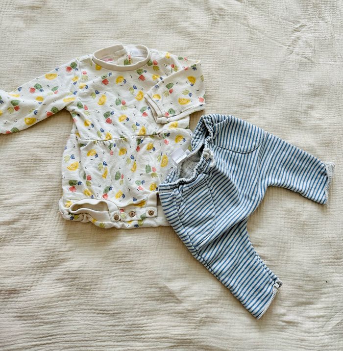 Lot barboteuse et jogging Zara 1-3M 62cm