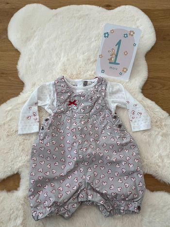 Ensemble salopette short + teeshirt ML