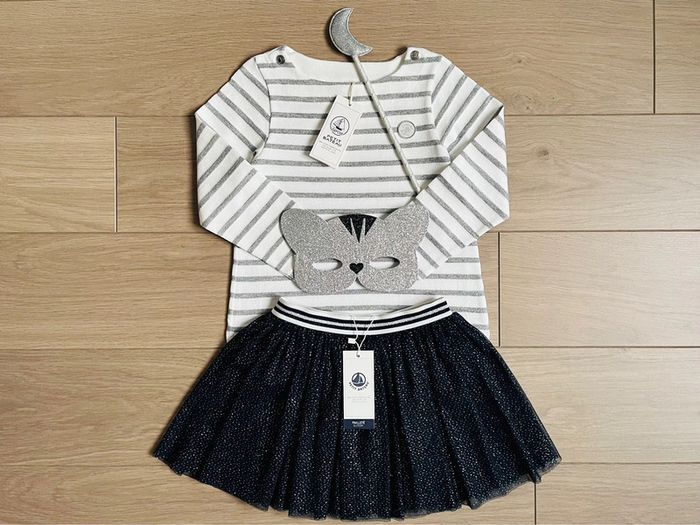 Marinière en jersey gris argent collection Noël Petit bateau T-6 ans