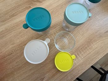 Lot de 4 pots en verre gradué Béaba