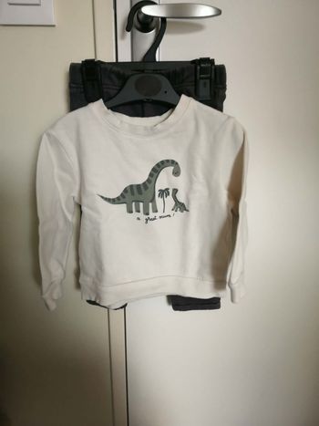 Ensemble 2 pièces (sweat + pantalon, 2 Dinosaures) 18 mois (86 cm) Kiabi