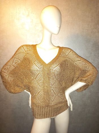 pull en maille dorée paillette brillant morgan de toi taille 36/38