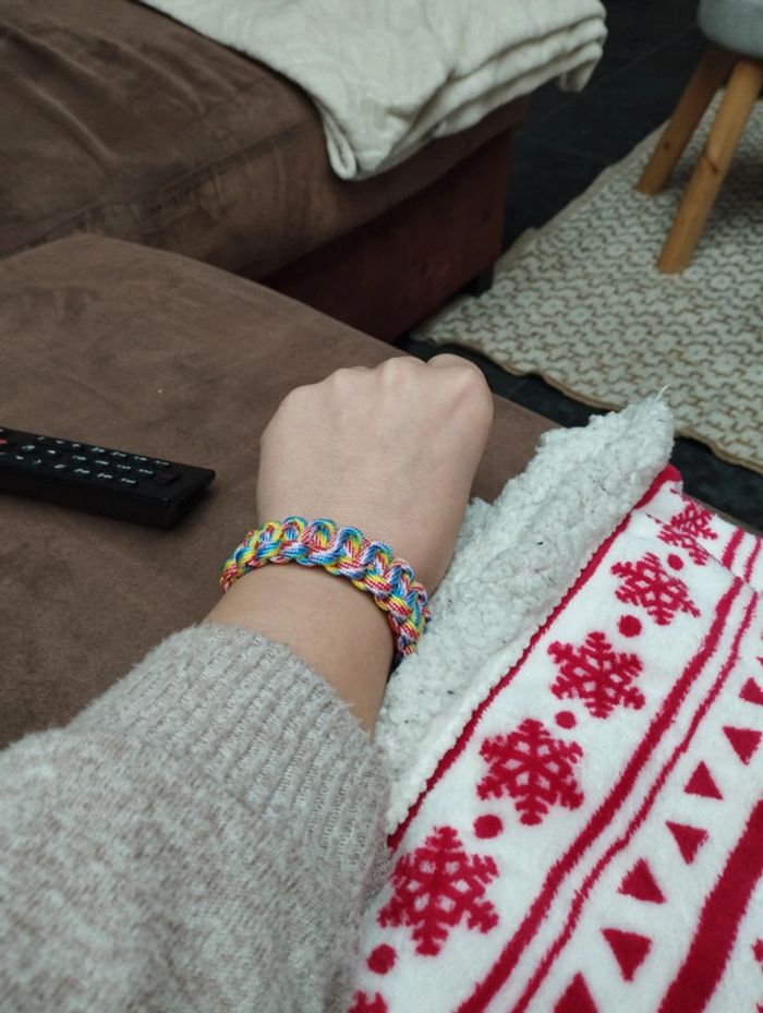 Bracelet en paracorde fait main multicolore femme - photo numéro 6