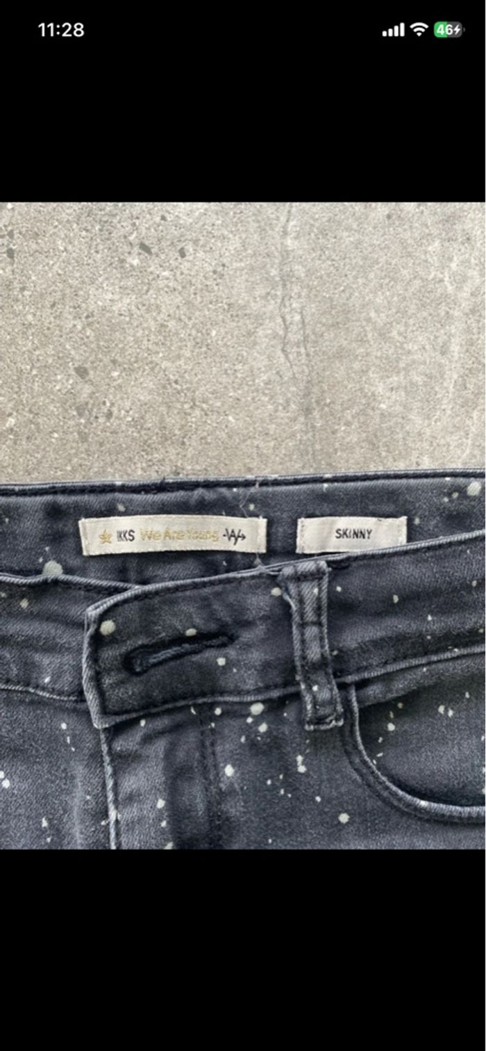 Jean skinny IKKS Gris foncé moucheté Taille 12 ans