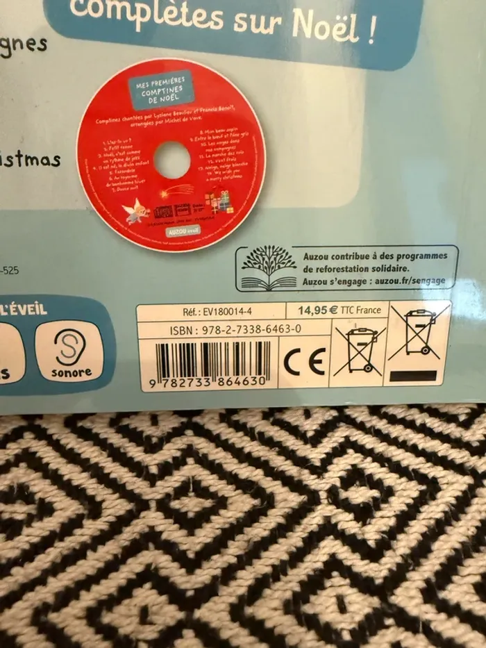 Auzou Eveil - Mes premiers livres à écouter : Mes premières comptines de Noël - 12 mois et + - photo numéro 3