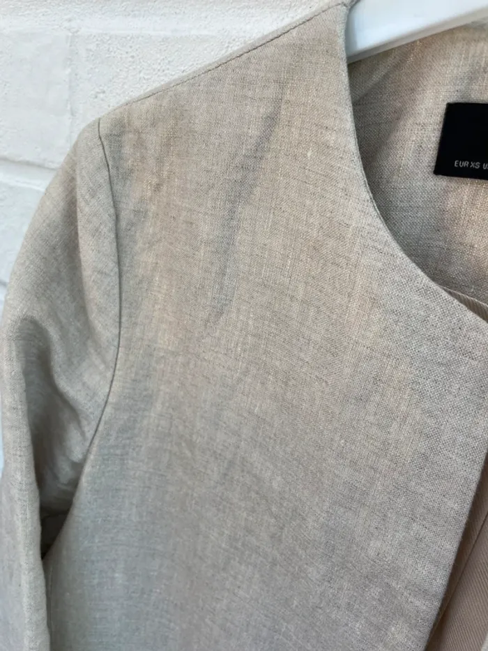 Veste mi longue lin Zara XS - photo numéro 2