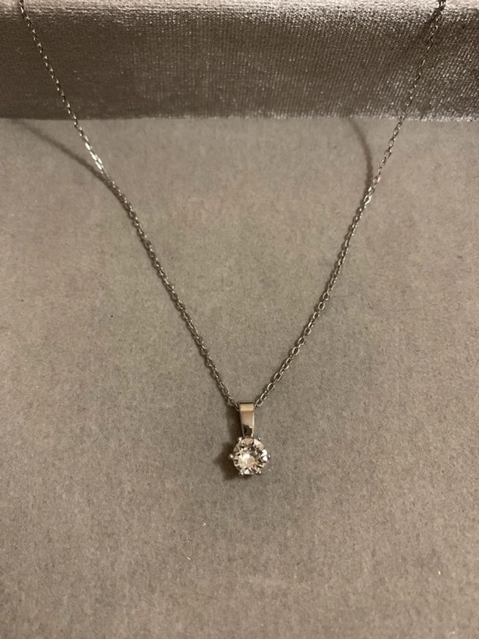 Collier pendentif Birth Stone • Argenté et Cristal