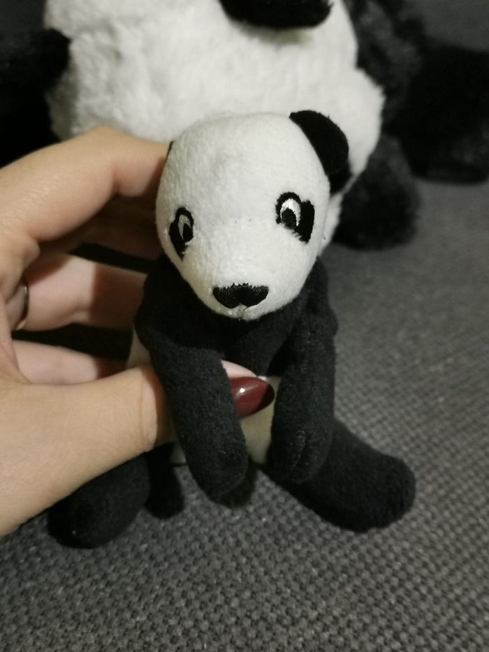 Peluche panda maman er bébé - photo numéro 2
