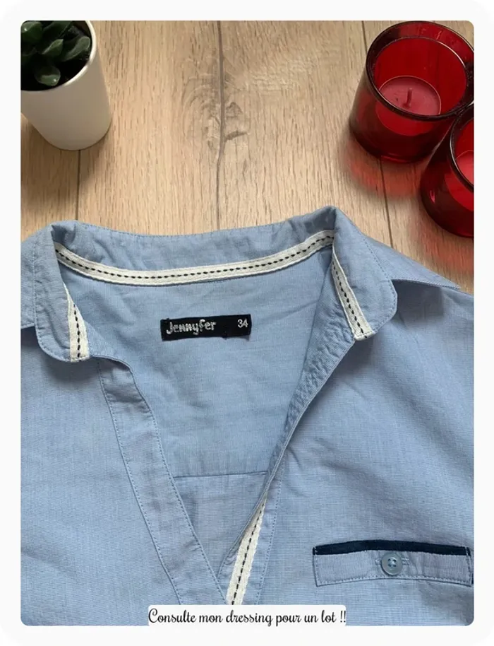 Chemise bleu ciel Jennyfer - photo numéro 3