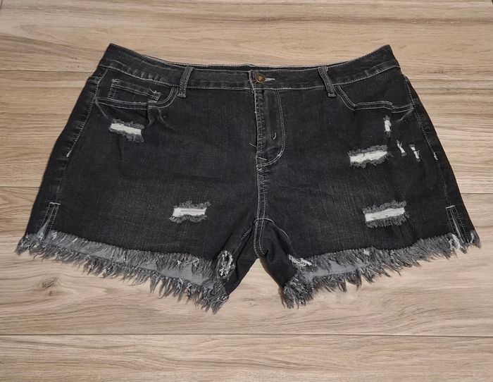 Short en jeans pour femmes décontracté noir - photo numéro 1