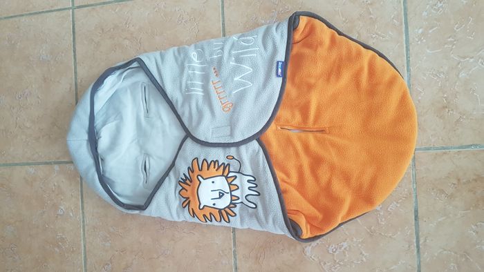 Chancelière hiver garçon 0-12 mois grise et orange Lupilu
