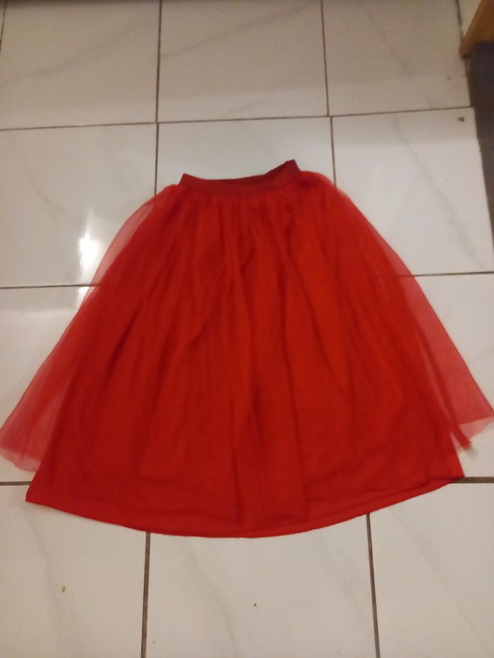 Jupe fille paille taille 7/8 ans marque capfun couleur rouge longueur 58cm - photo numéro 6