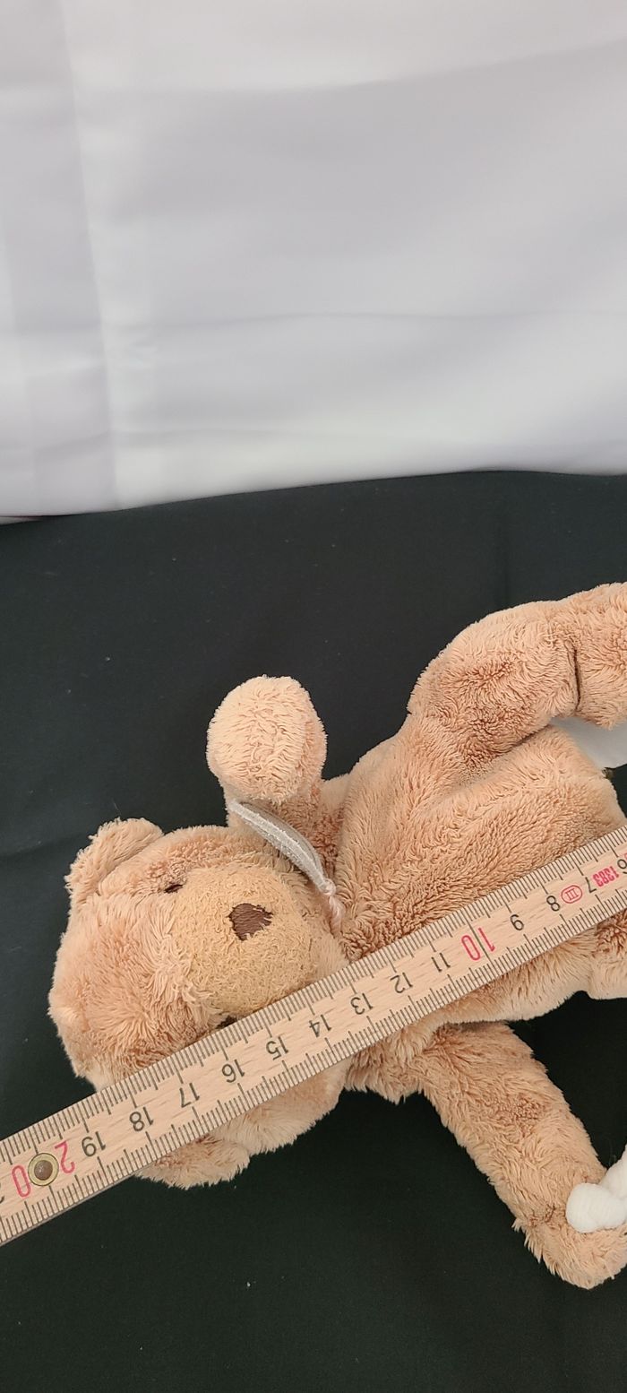 Ours BABY NAT'  doudou beige avec mouchoir - photo numéro 3