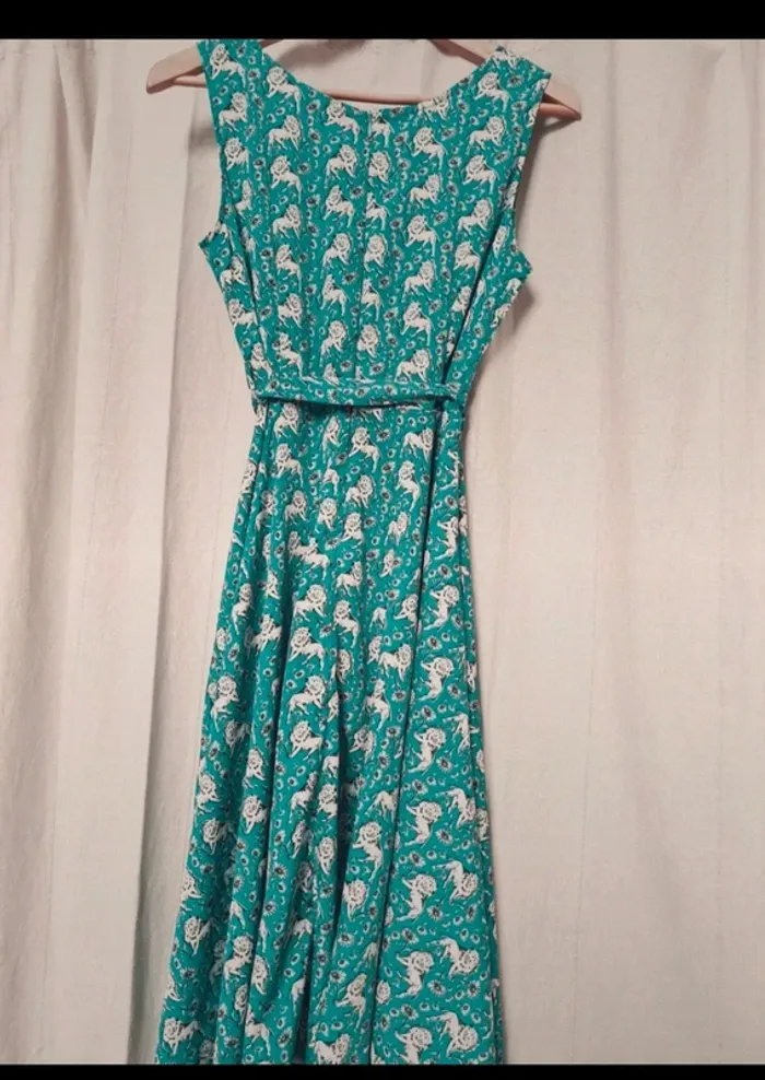 Robe fluide verte à motifs animal 38 - photo numéro 5