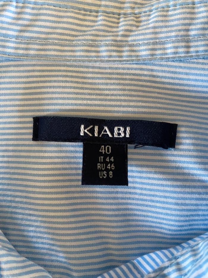 Chemise Kiabi blanche et bleue à rayures taille 40 - photo numéro 9