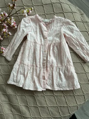 Robe broderie rose 24 mois