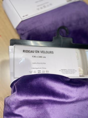 Paire rideaux velours violet