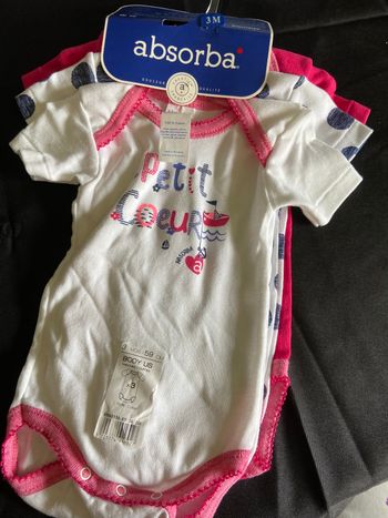 Lot de 3 bodies fille manches courtes