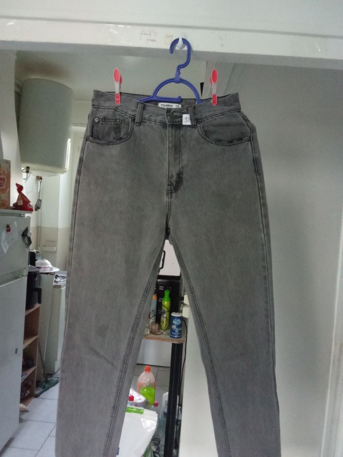 Jeans pull et bear taille 38 couleur gris - photo numéro 2