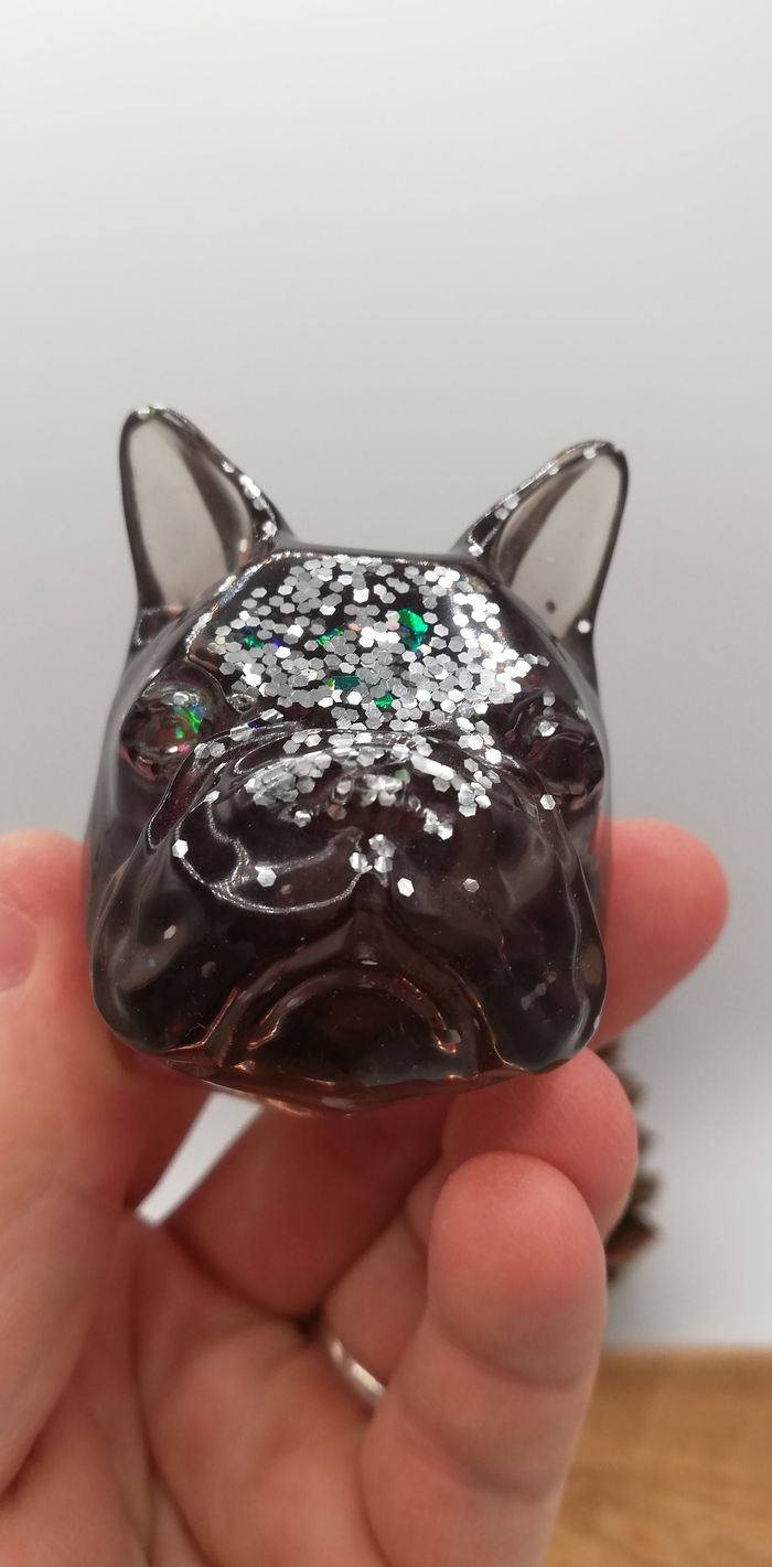 Tête de bouledogue résine - photo numéro 5