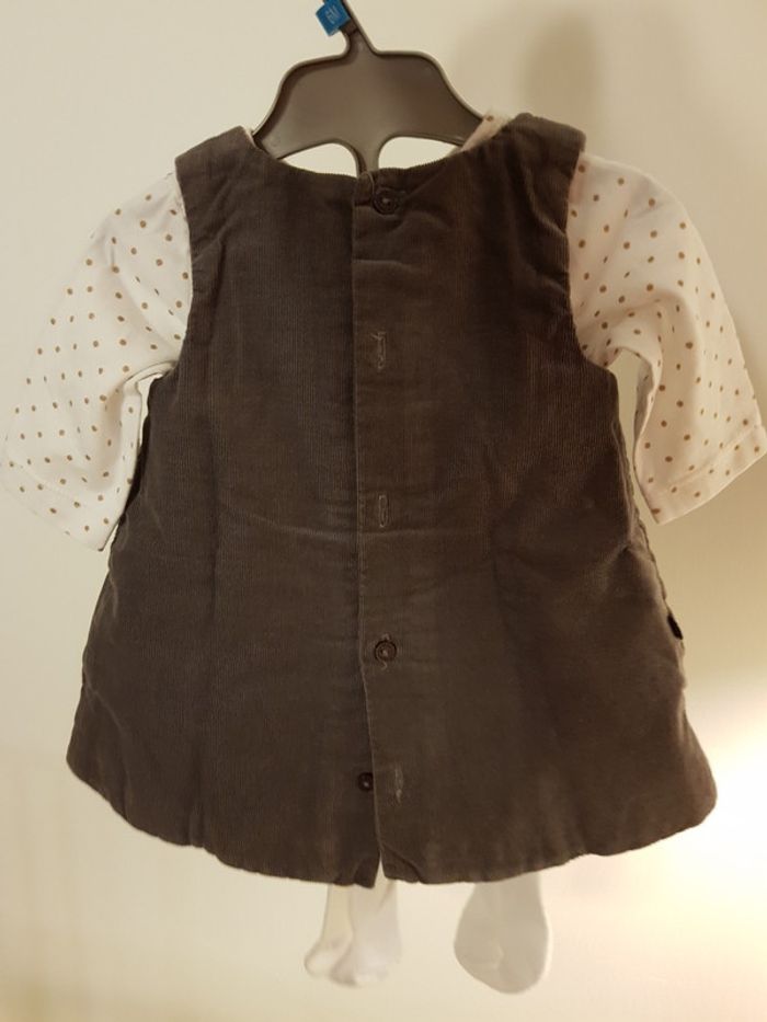 Ensemble 3 pieces Obaibi : robe, t-shirt et collant 3 mois - photo numéro 3