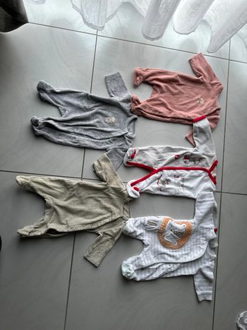 Lot de 5 pyjamas hiver 1 mois