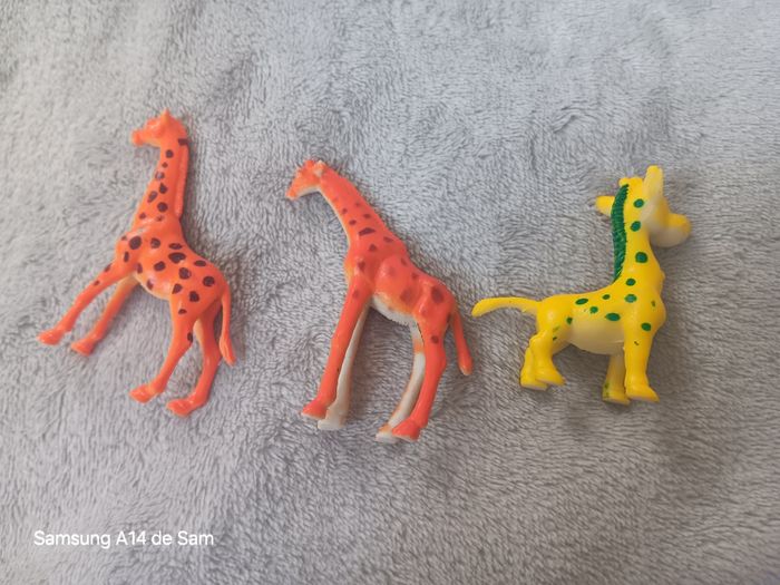 Lot de 3 figurines animaux girafes - photo numéro 2