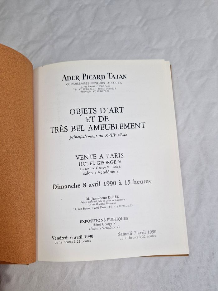 Livre ancien , Objet d'art et de très bel ameublement , Paris , hôtel Georges V , 1990 - photo numéro 4