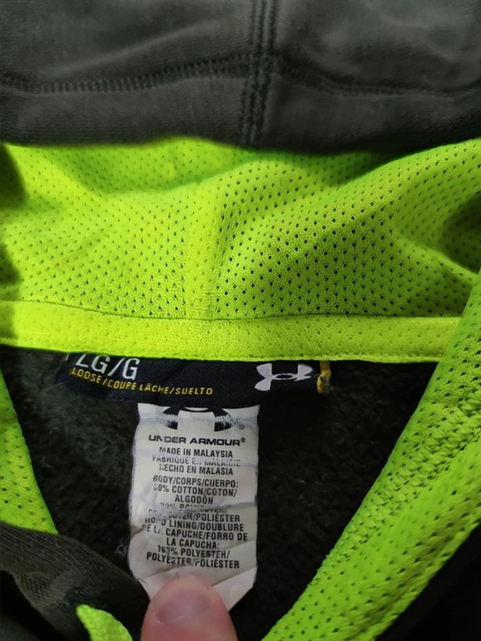 Sweat à Capuche Under Armour Kaki Taille L Homme - photo numéro 5