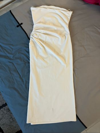 Robe bustier moulante blanc cassé