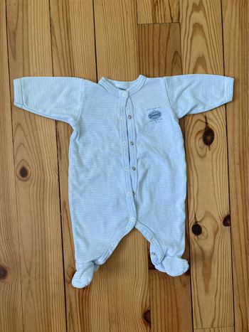Pyjama coton léger bleu rayé