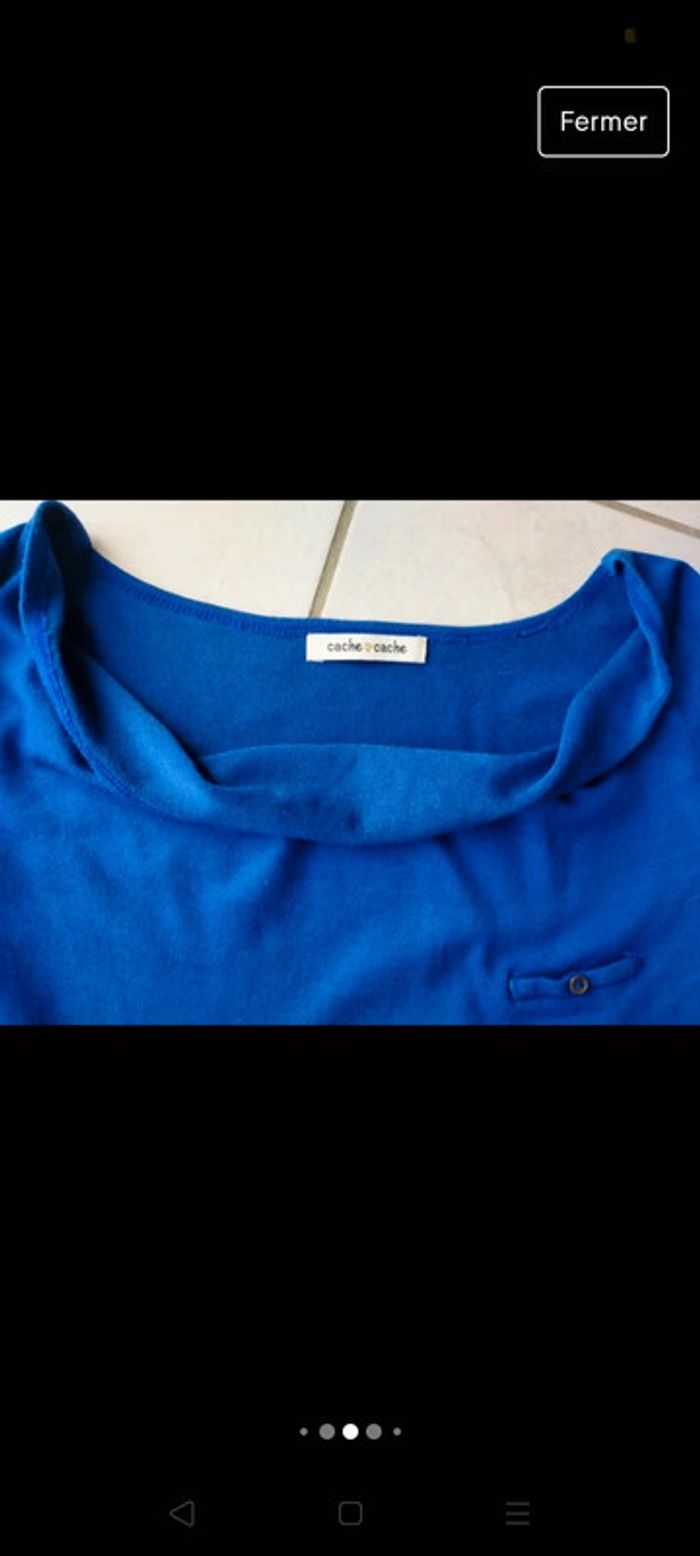 Robe bleue. Moulante. Cache cache.
Taille 38 - photo numéro 5