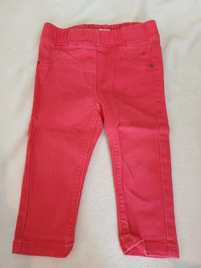 Jegging jean rouge 18 mois Obaïbi