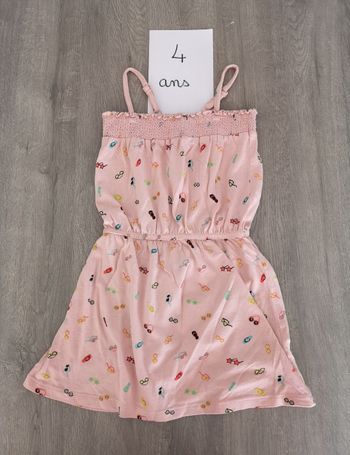 Robe rose fleurie 4 ans