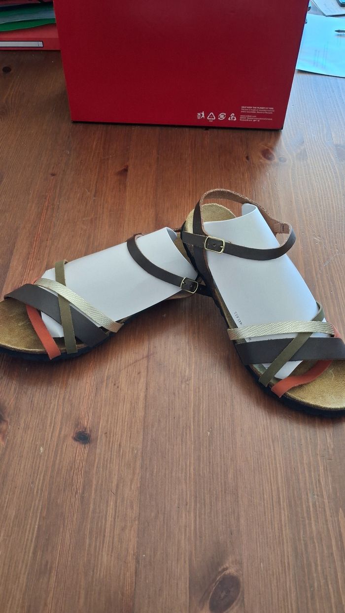 Sandales marron dorées 40 - photo numéro 2