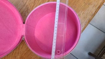 Vanity rond double rose fushia