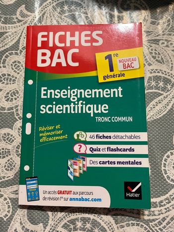 Fiches bac 1ere générale Enseignement scientifique tronc commun