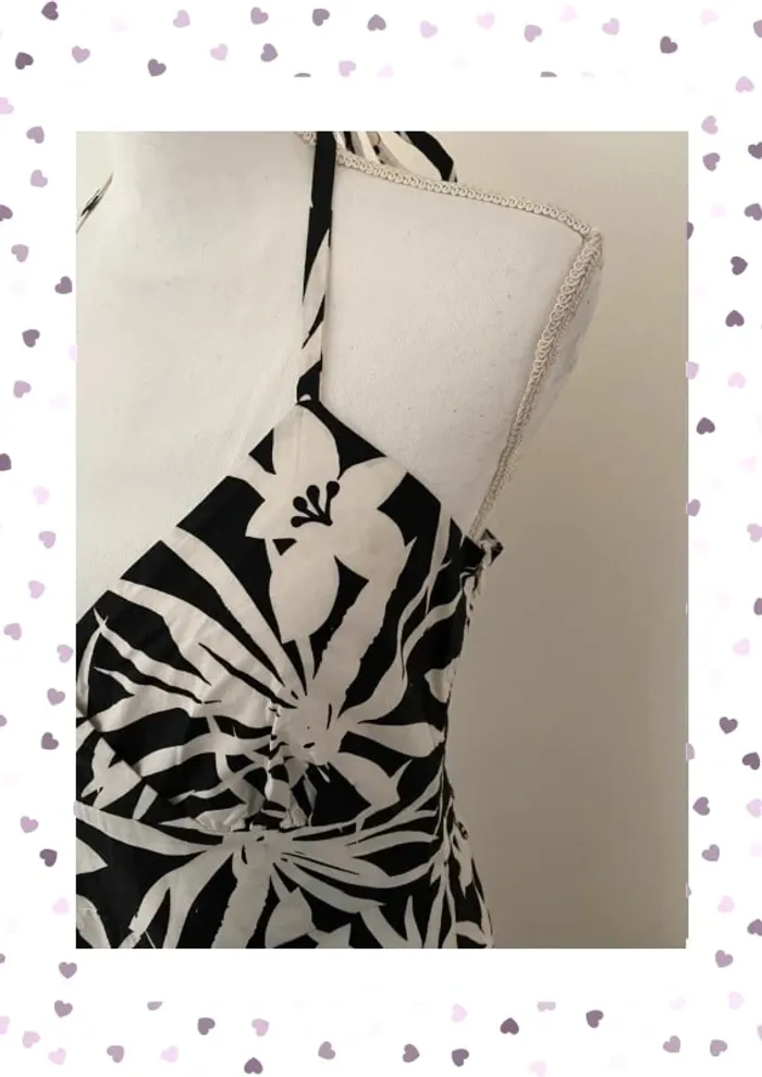 New Look Robe Noire & Blanche Taille 40/L - photo numéro 3