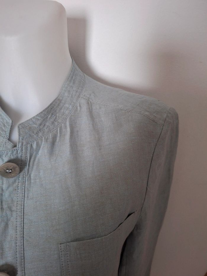 Saharienne "APARA" 100% lin, bleu ciel raffiné taille 40 - photo numéro 7