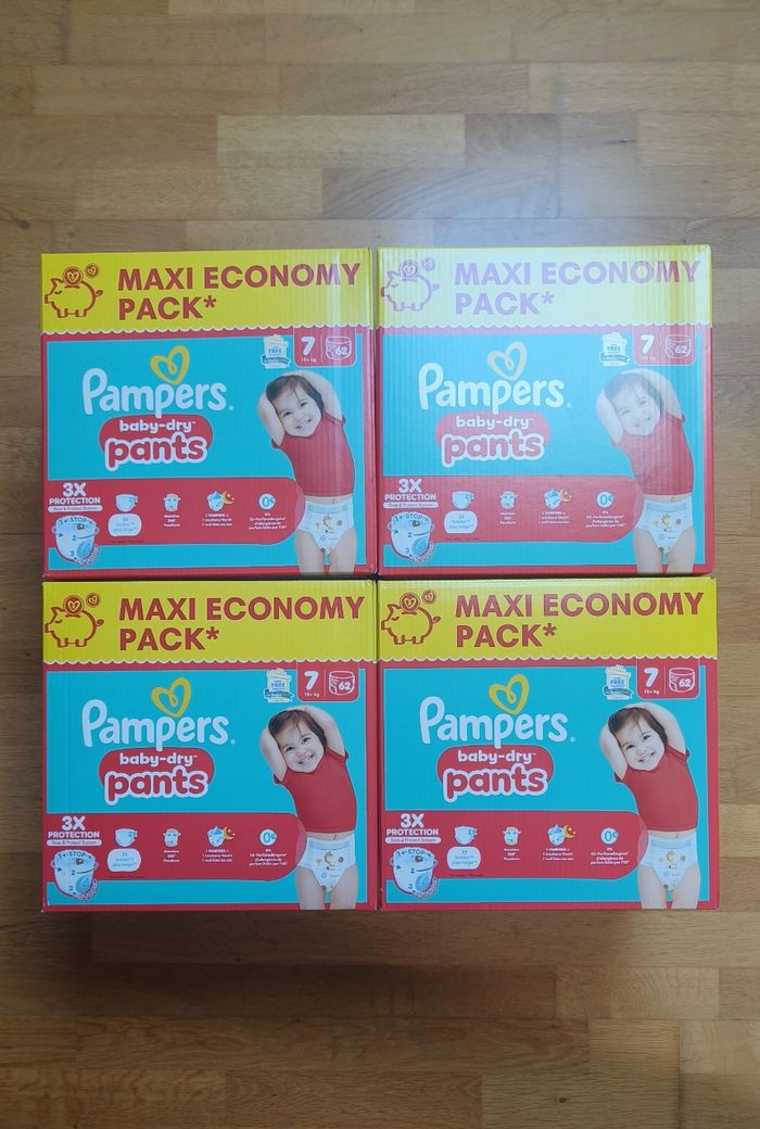 4 maxis economy packs Pampers baby dry pants taille 7