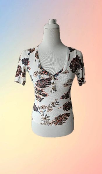 Tee shirt avec son feuillage, Camaïeu, taille XS