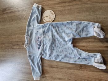 Pyjama/Dors-bien velours bleu clair Mickey Disney - 6 mois