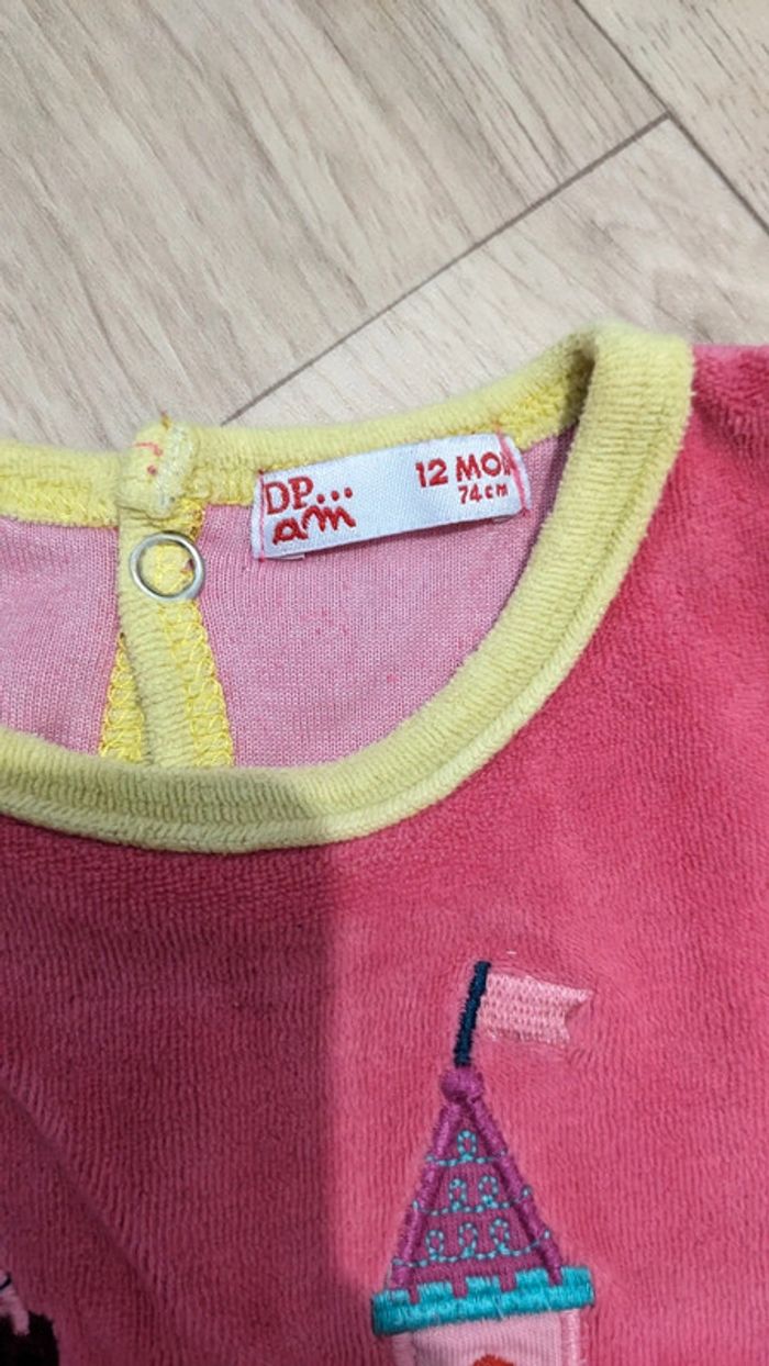 Pyjama/Grenouillère velours DPAM 12 Mois - photo numéro 4