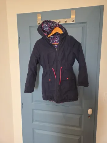 Manteau hiver réversible bleu marine et libertie sergent major taille 11 ans