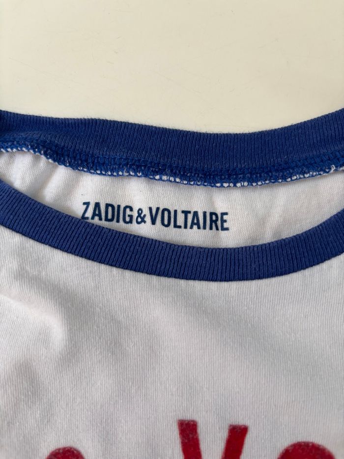 TEE shirt manches courtes blanc zadig et voltaire 10ans - photo numéro 2