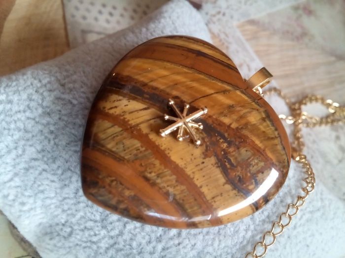 Collier grosse pierre de tigre - photo numéro 3