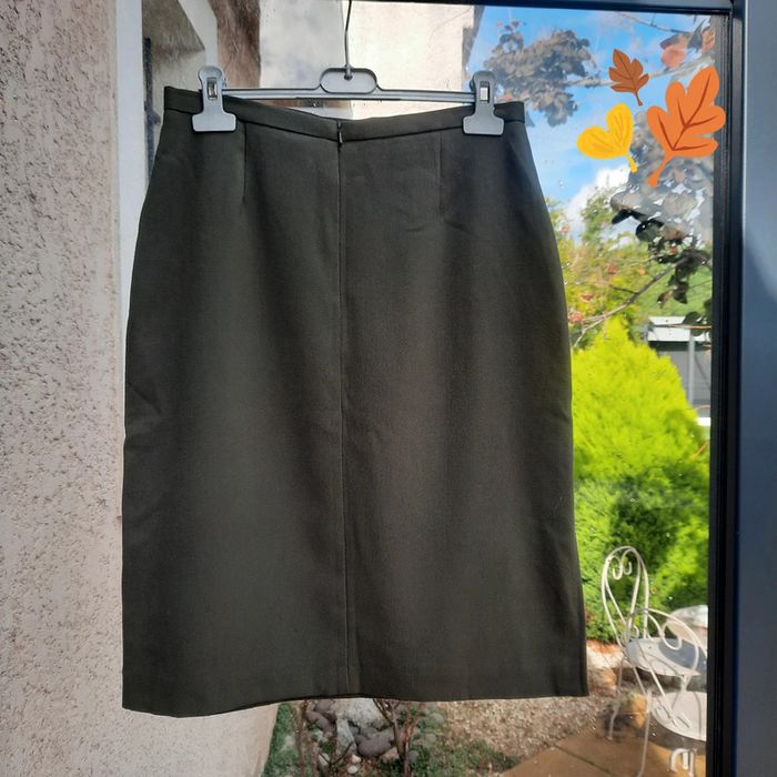 Jupe kaki doublée chaude droite T 40 - photo numéro 2