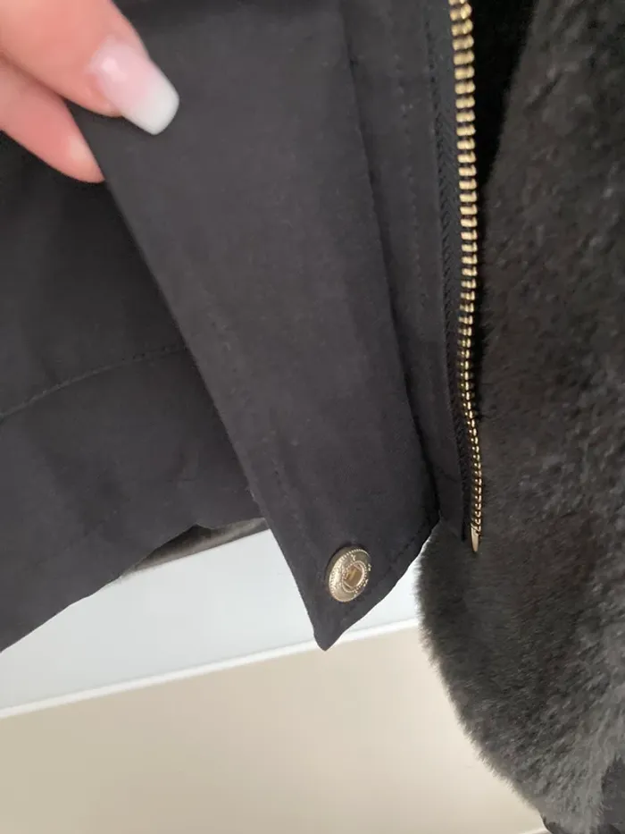 Parka femme noire chaude fourrure - photo numéro 6