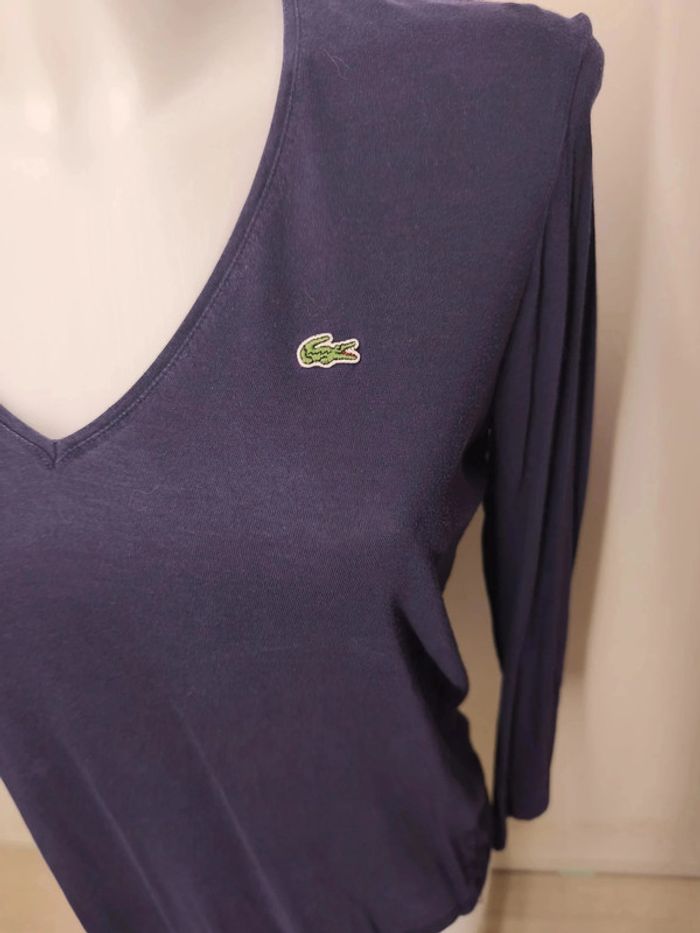 Pull Lacoste Femme Taille 38 Marine - photo numéro 5